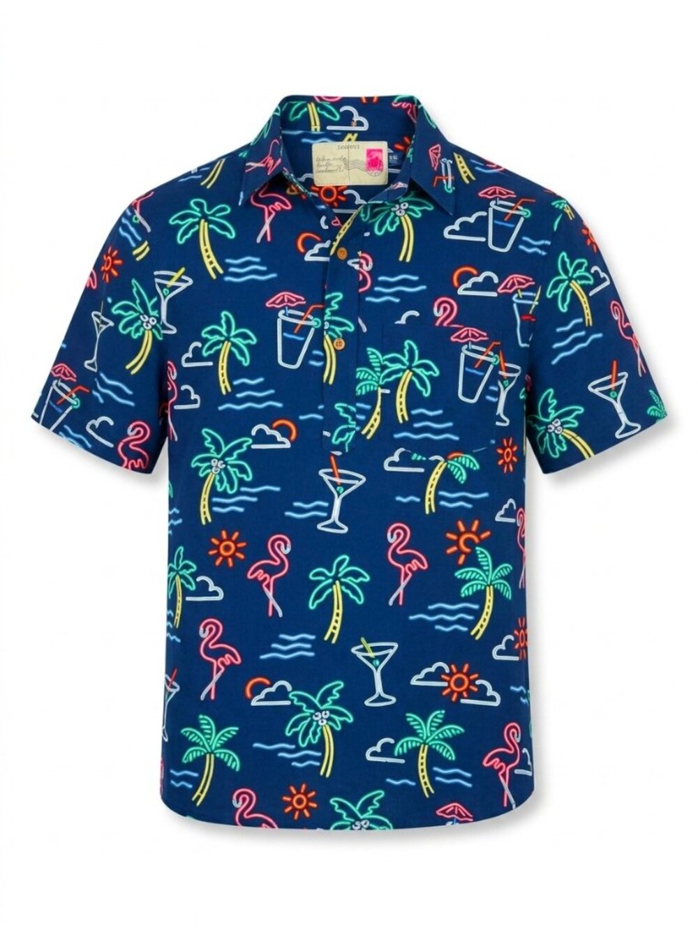 Chubbies The Nutter Neon Lights Popover Shirt | Fluorescent Party Print | S